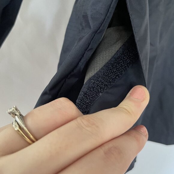 Lands' End navy blue women's size medium nylon windbreaker jacket with hood - Picture 7 of 10